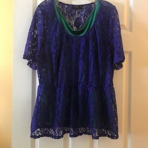 Igigi Lace peplum top with tank 22/24